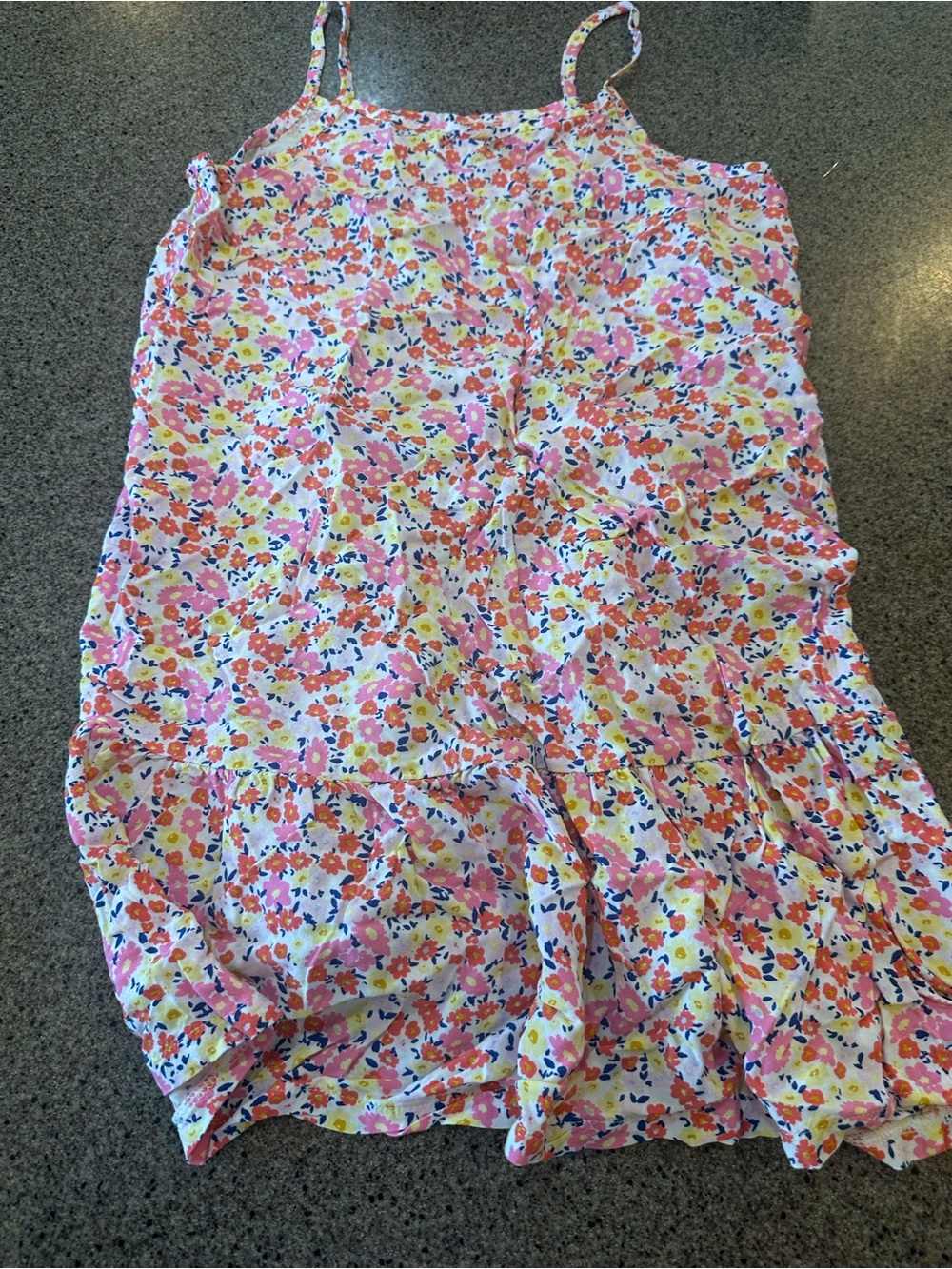 Old Navy Floral Tank Dress - Pink, Yellow & Blue Print